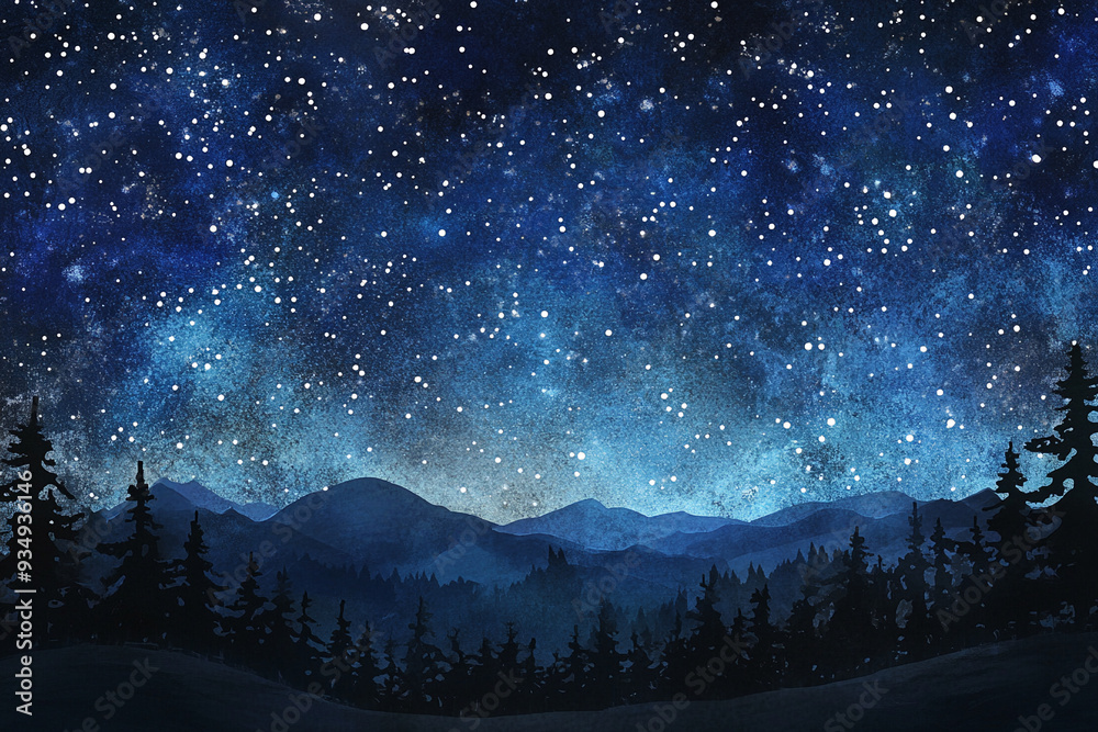 Sparkling Starry Night new years background