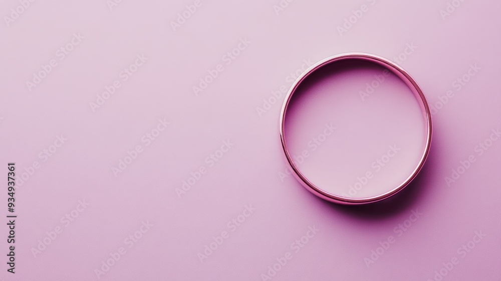 Obraz premium Golden Ring on a Pink Background