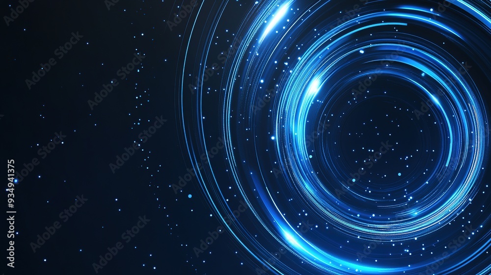 Dark blue background with glowing circle lines and geometric stripes for a modern and futuristic look Dark blue background with glowing circle lines and geometric stripes for a modern and futuristic look