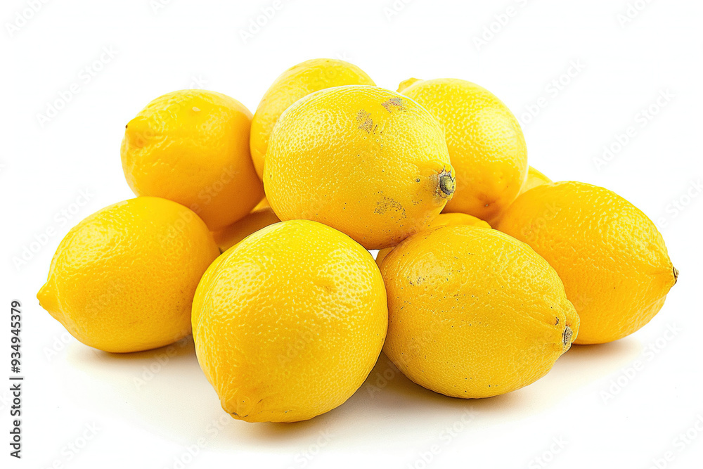 Fresh Lemons with Bright Yellow Peel in Close-Up with High Contrast Fresh Lemons with Bright Yellow Peel in Close-Up with High Contrast