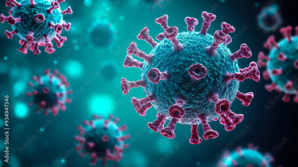 Microscopic View of Coronavirus Covid-19 Sars-CoV-2 Detailed Structures Scientific Illustration for Medical Research Microscopic View of Coronavirus Covid-19 Sars-CoV-2 Detailed Structures Scientific Illustration for Medical Research