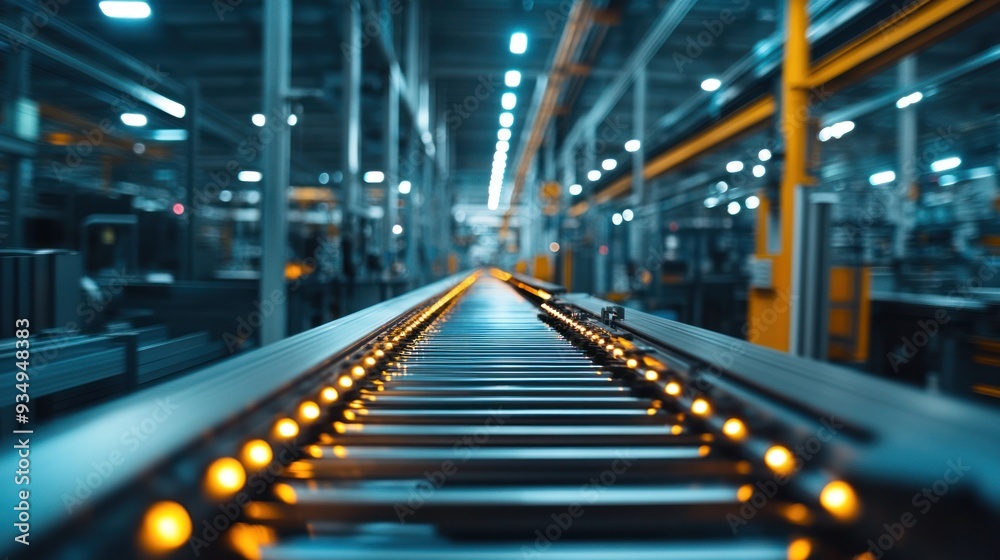 Fototapeta premium The latest cutting-edge technology being utilized in a modern manufacturing facility, highlighting innovation and efficiency.