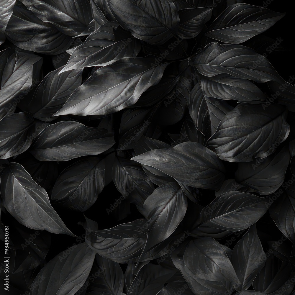 A stunning close-up of dark green leaves, showcasing their rich texture and subtle details in an elegant, moody composition. A stunning close-up of dark green leaves, showcasing their rich texture and subtle details in an elegant, moody composition.
