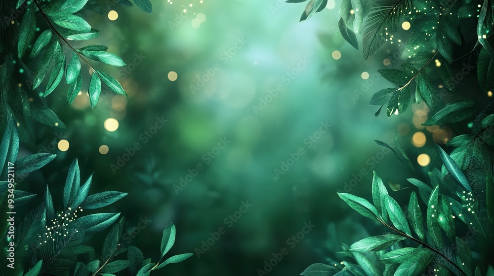 Enchanted Forest Glimmer: Step into a magical woodland realm, bathed in ethereal green light and adorned with shimmering fireflies.