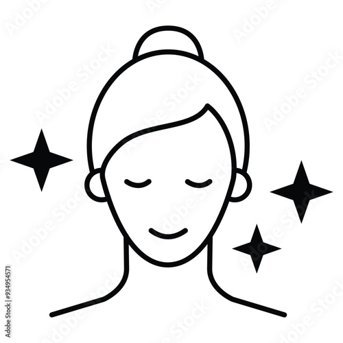 Hair and Skin Icon Design. Representing Hair Care. Skin Care. Beauty. Personal Grooming. Vector icon.