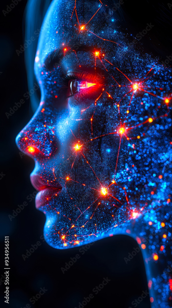 Futuristic AI Robot Head with Neural Network Connections Concept, High-Tech Vision, Abstract Digital Art, Advanced Artificial Intelligence Illustration Futuristic AI Robot Head with Neural Network Connections Concept, High-Tech Vision, Abstract Digital Art, Advanced Artificial Intelligence Illustration
