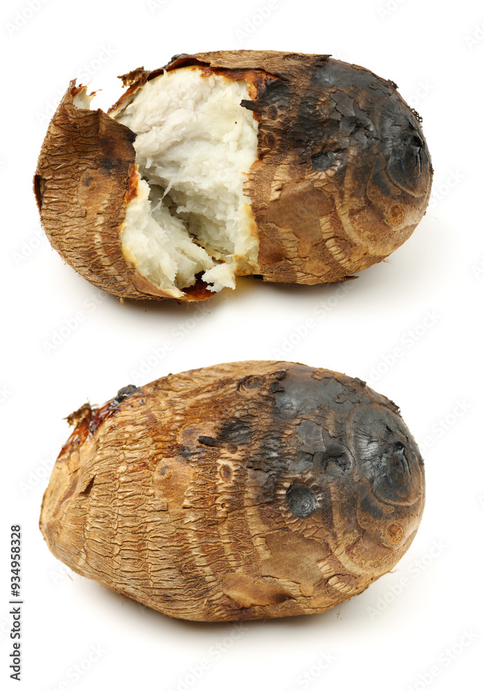 roasted taro on a white background roasted taro on a white background