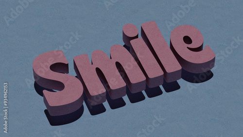 Bold 3D Typography Art Featuring the Word ‘Smile’