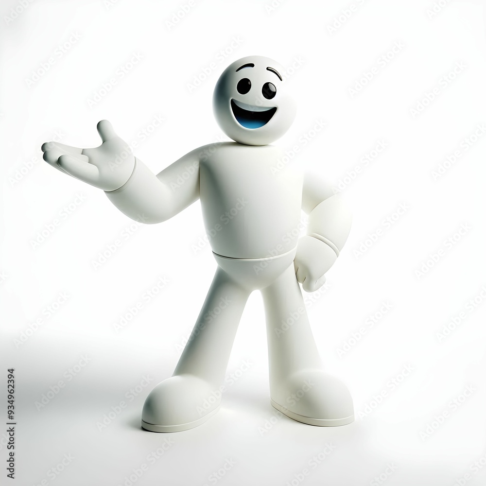 3d man with a smile in white background 3d man with a smile in white background