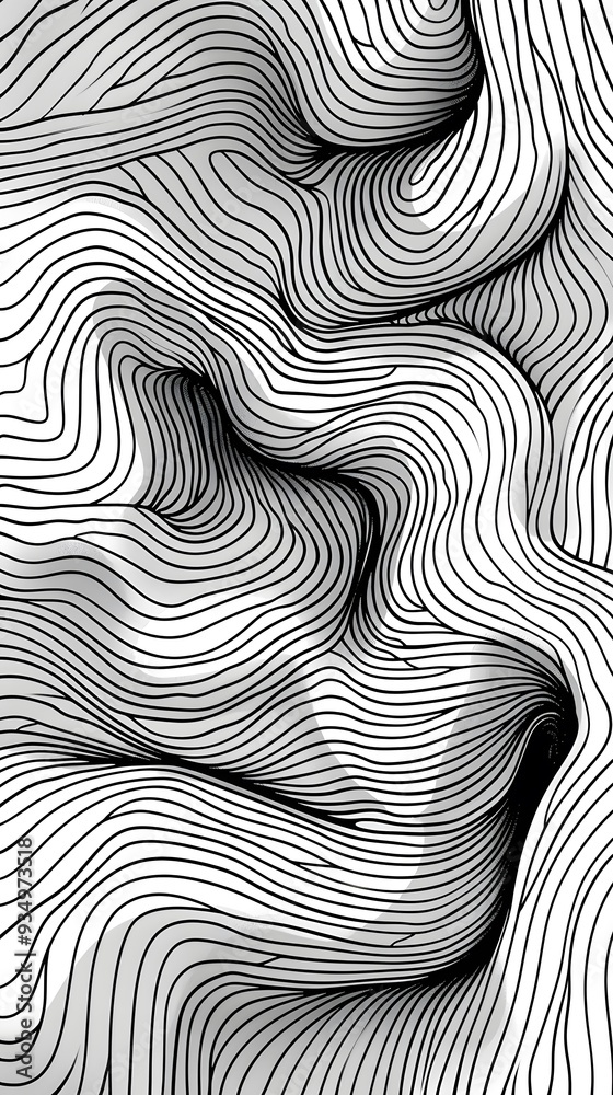Abstract Black and White Wavy Lines Background. Abstract Black and White Wavy Lines Background.