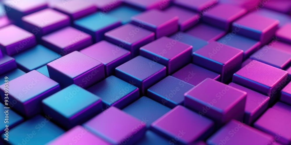Fototapeta premium Purple and Blue Cubes Close Up