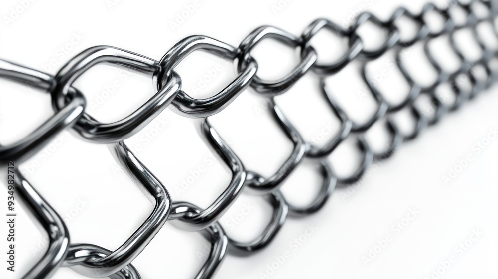 Fototapeta premium A Close-Up View of a Shiny Metal Chain