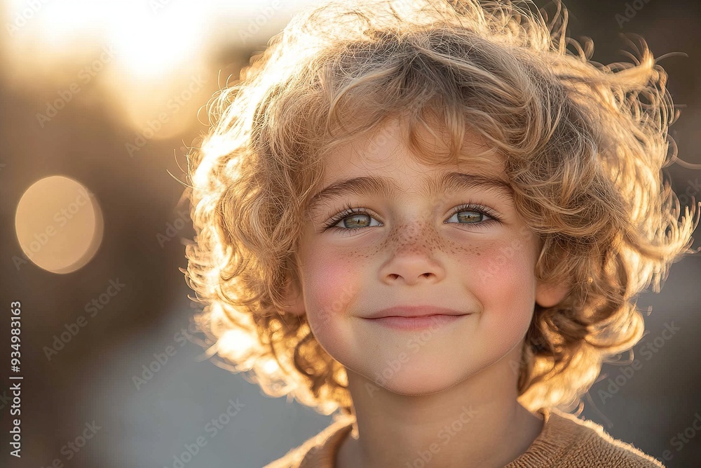 Close-up of a blond boy with a wonderful smile.Universal child's day. Close-up of a blond boy with a wonderful smile.Universal child's day.