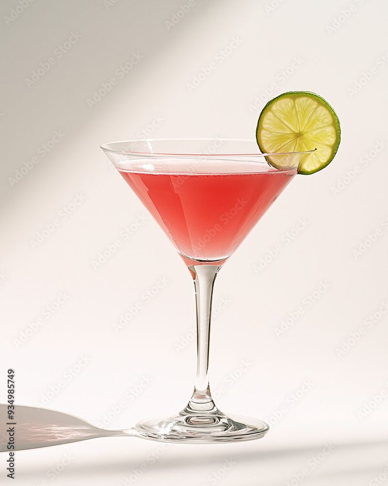 A high-resolution photograph of a pink cocktail in a crystal martini glass. A high-resolution photograph of a pink cocktail in a crystal martini glass.