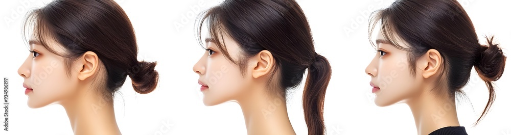 Woman's Profile with Different Hairstyles. Woman's Profile with Different Hairstyles.