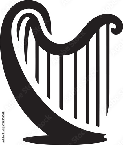 Musical Harp vector logo icon