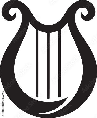 Musical Harp vector logo icon