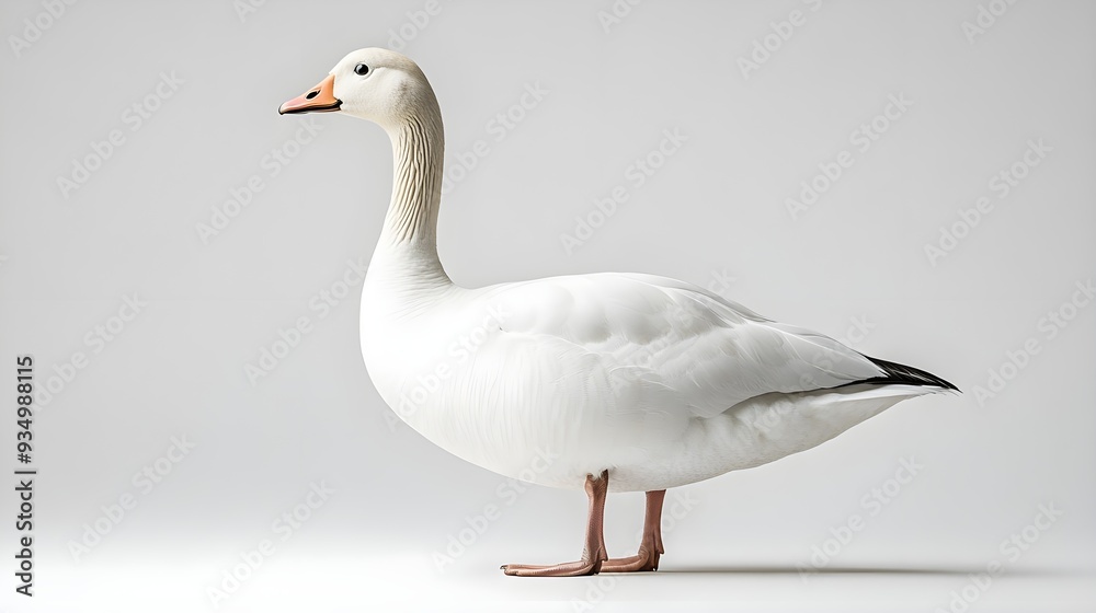 White Goose Portrait on White Background. White Goose Portrait on White Background.