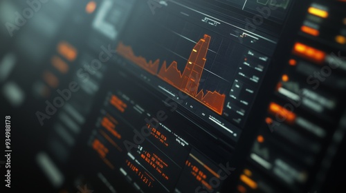 Close-up of a financial graph with sharp, clear data visualization, showing detailed trends and projections on a high-definition monitor