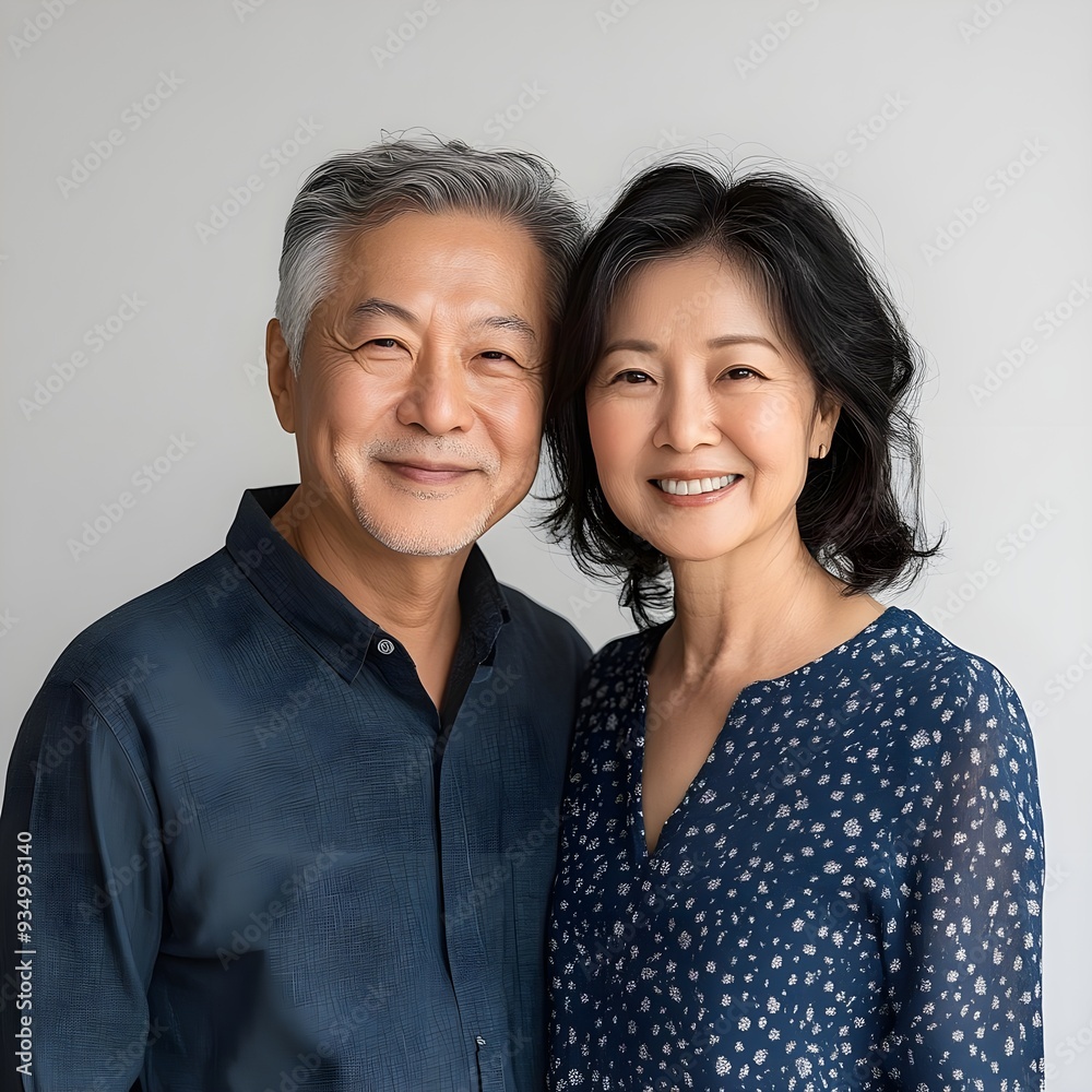 Portrait of a happy asian senior couple. Portrait of a happy asian senior couple.