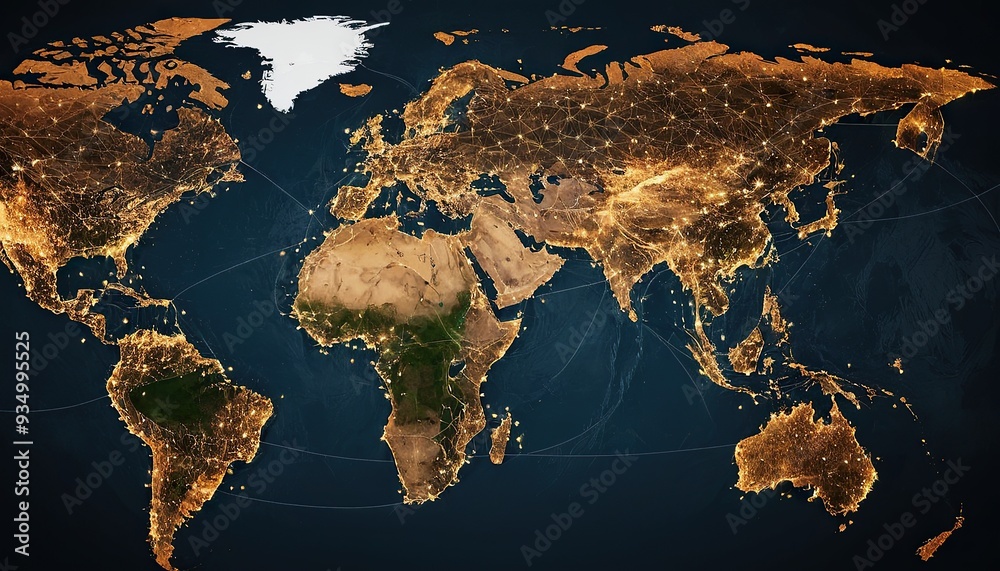 Metaverse Technology is integrated into the world map and has interconnected line elements Refers to entering a virtual world that uses both learning and entertainment through vr devices.6 Metaverse Technology is integrated into the world map and has interconnected line elements Refers to entering a virtual world that uses both learning and entertainment through vr devices.6