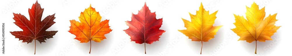 Obraz premium Autumn Maple Leaves Collection.