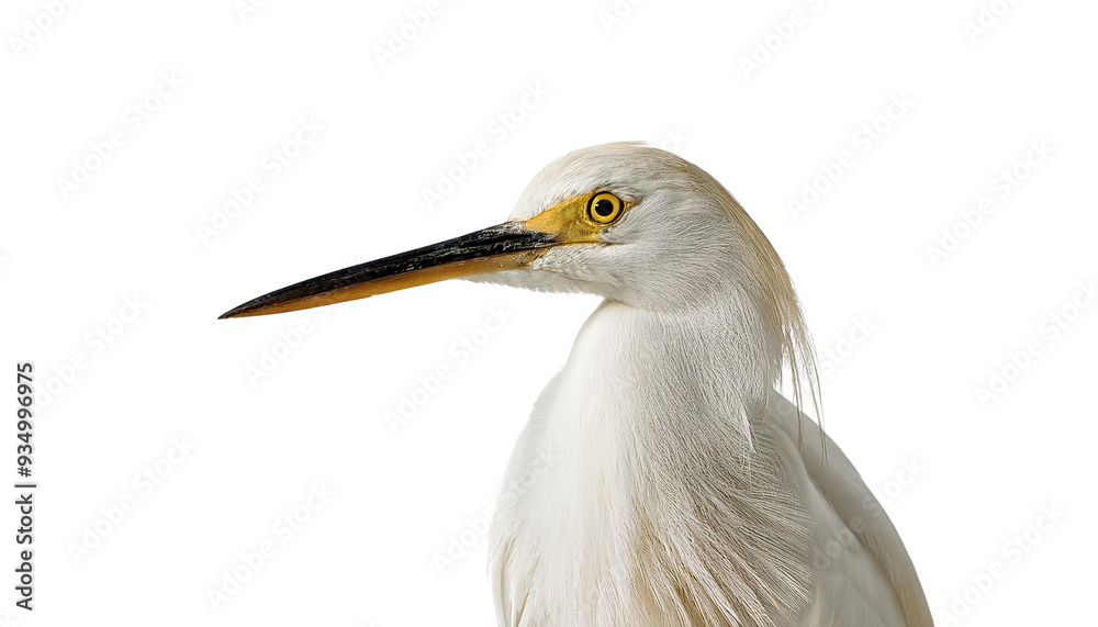 Fototapeta premium Great Egret Isolated on White Background