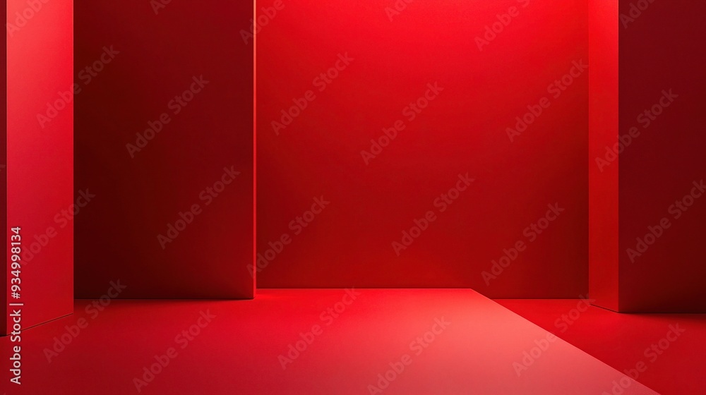 Crimson Confines: A minimalist red room bathed in soft light, offering a blank canvas for creativity. Crimson Confines: A minimalist red room bathed in soft light, offering a blank canvas for creativity.
