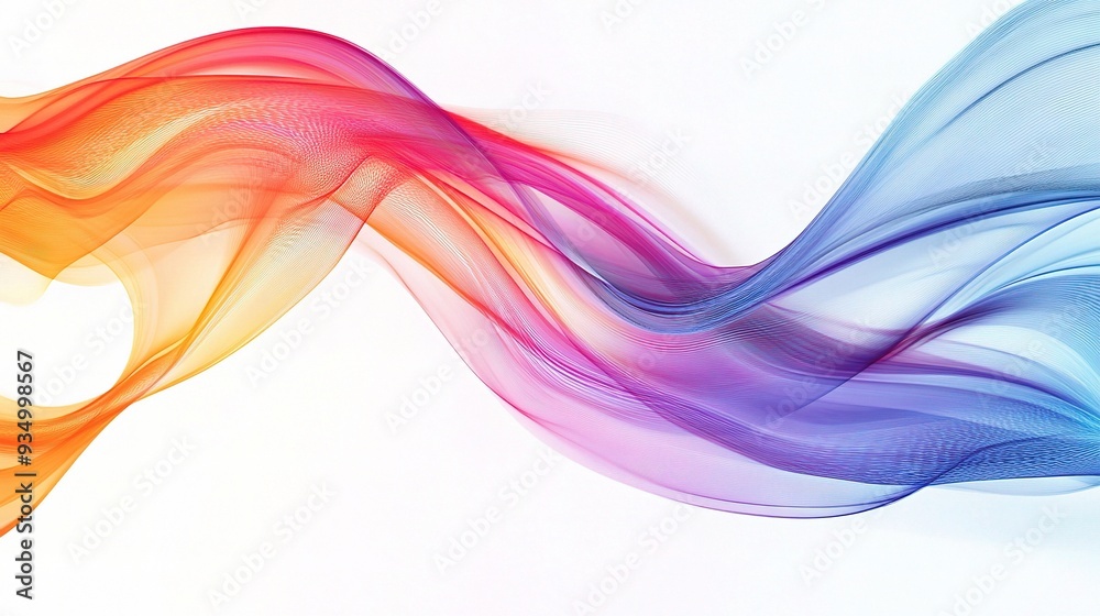 Chromatic Flow: A vibrant abstract wave of color dances across a white canvas, evoking energy, movement, and artistic expression. Chromatic Flow: A vibrant abstract wave of color dances across a white canvas, evoking energy, movement, and artistic expression.