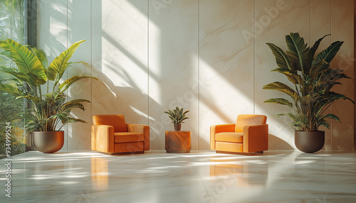 Tropical Minimalist Hotel Lobby Fresh and Sleek