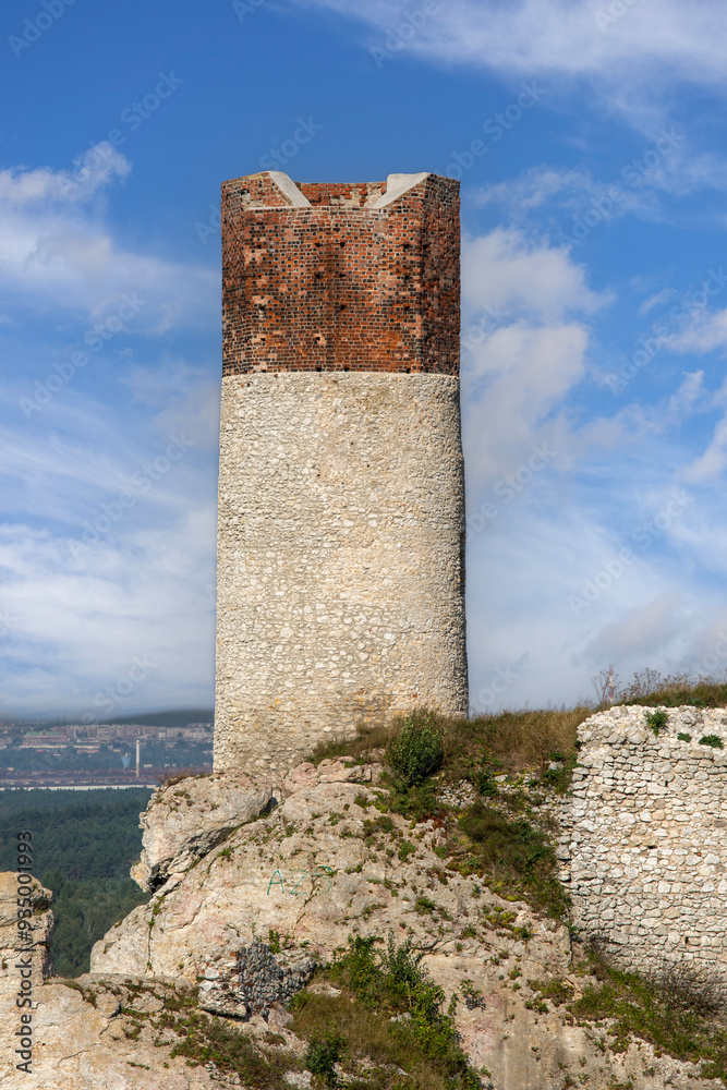 Olsztyn, Silesia, Poland - September 16, 2020: Ruins of medieval gothic Olsztyn Castle located on the Polish Jurassic Highland