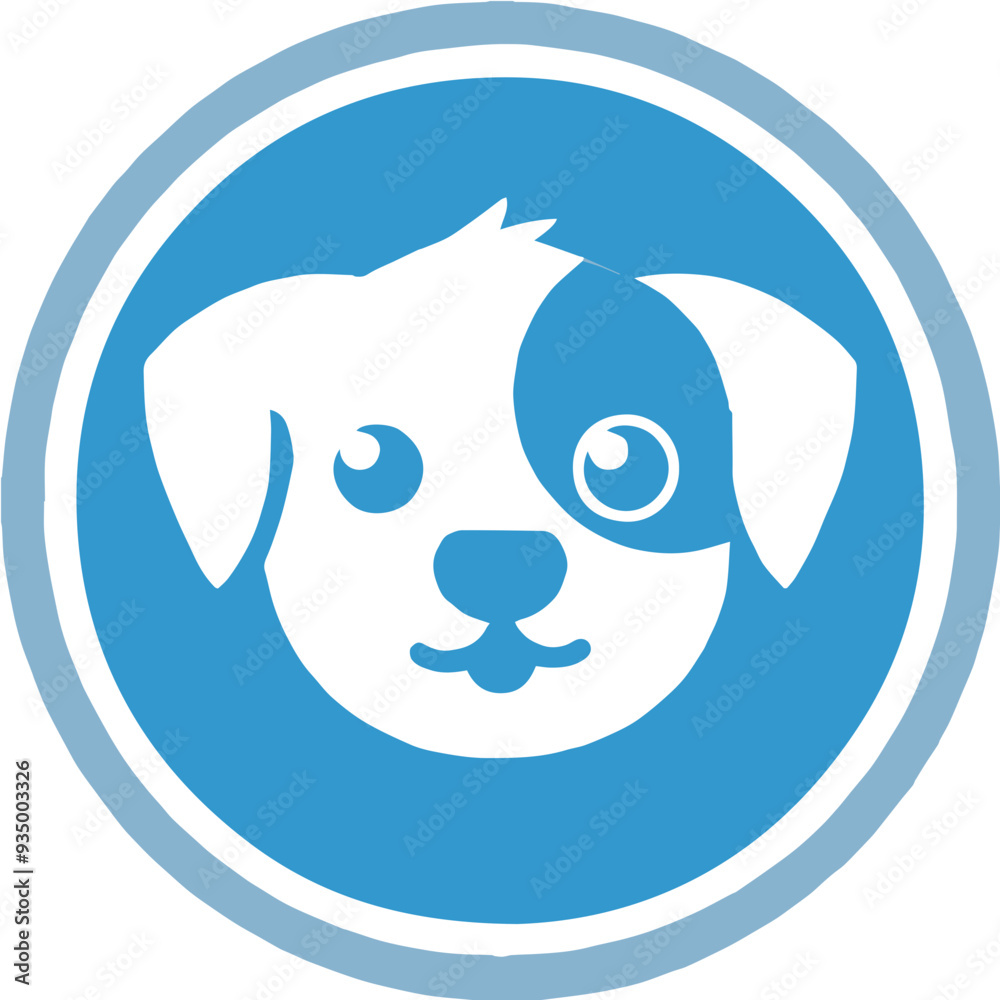 Pet Care Icon with Dog Profile Image Pet Care Icon with Dog Profile Image