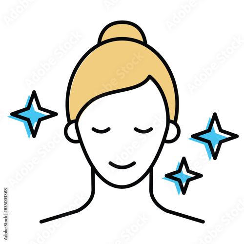 Hair and Skin Care Icon Design. Represents Beauty, Personal Grooming, Dermatology, Aesthetic Care. Vector icon.