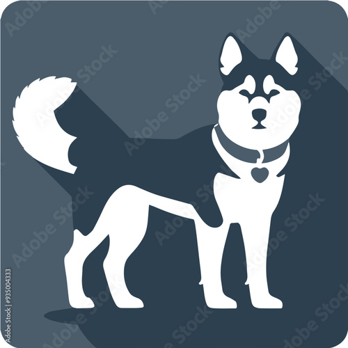 Siberian Husky Dog Silhouette Graphic Design