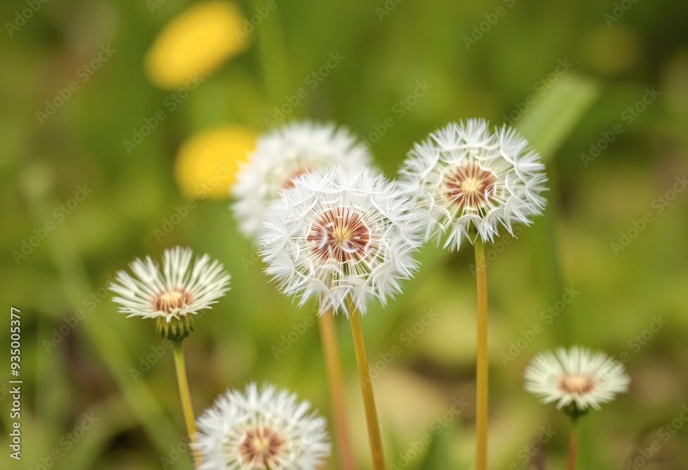 spring background with white dandelions spring background with white dandelions