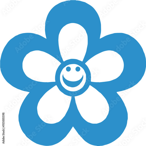 Smiling Flower Cartoon Illustration