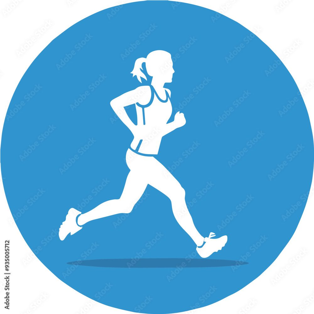 Woman Running Fitness Silhouette Icon Woman Running Fitness Silhouette Icon