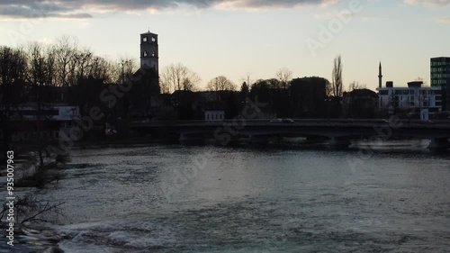 sunset over the river