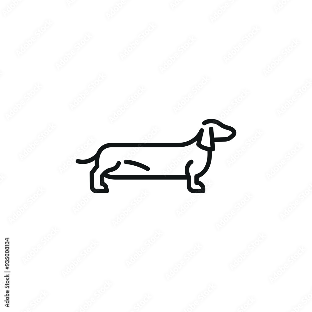 Dachshund icon. A simplified representation of a Dachshund, often a symbol of loyalty, companionship, and domestic life. Perfect for use in pet care, veterinary services. Vector illustration Dachshund icon. A simplified representation of a Dachshund, often a symbol of loyalty, companionship, and domestic life. Perfect for use in pet care, veterinary services. Vector illustration