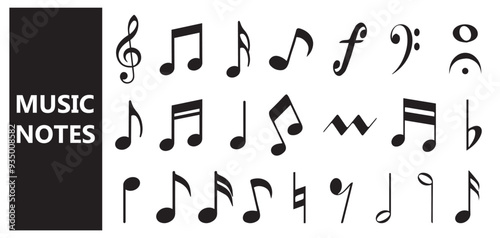 Music note icon set
