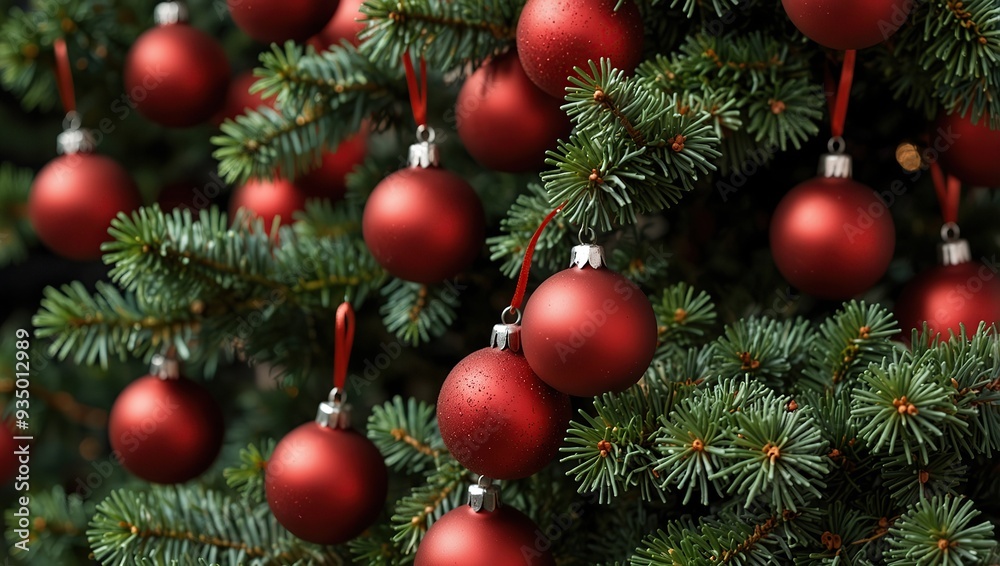 Fototapeta premium a christmas tree with red ornaments