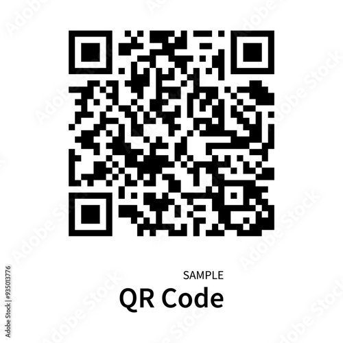 Example of a QR code for scanning a smartphone. QR Code vector icon. Isolated vector illustration.