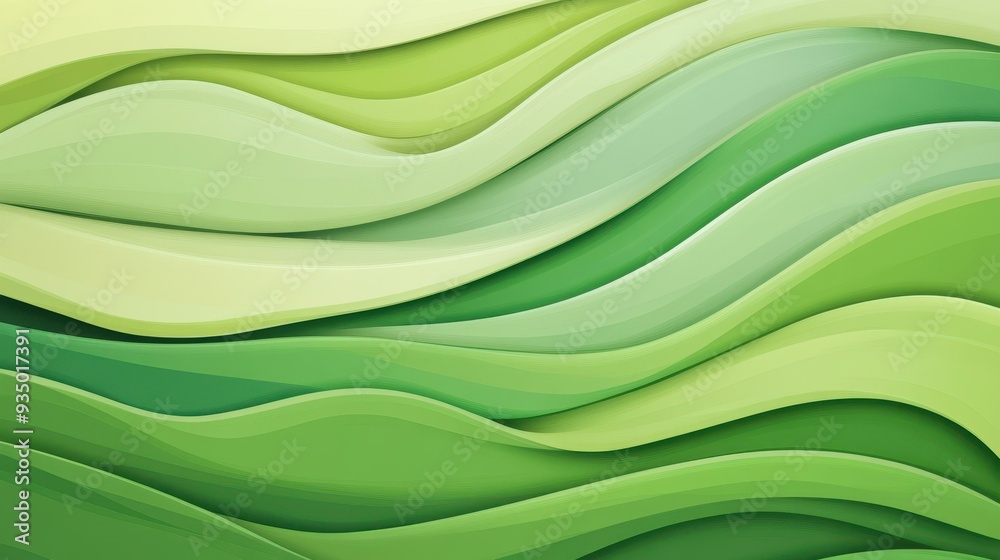 Obraz premium Discover a vibrant modern green lines background, perfect for your creative projects. A flat, textured illustration awaits