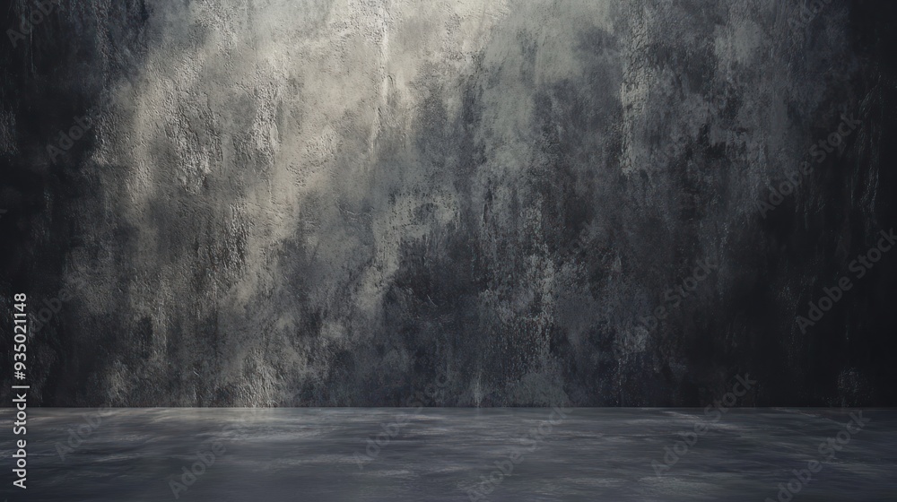 Grungy Concrete Wall with a Dark Floor