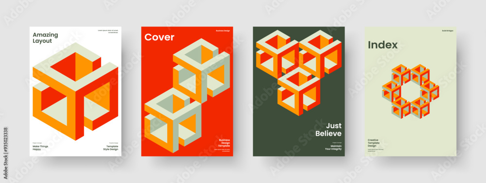 Fototapeta premium Geometric Flyer Design. Modern Book Cover Layout. Isolated Report Template. Background. Business Presentation. Poster. Brochure. Banner. Newsletter. Handbill. Advertising. Leaflet. Catalog