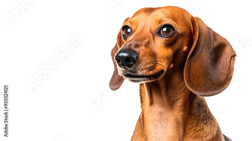 Portrait of a dachshund dog isolated on a transparent background