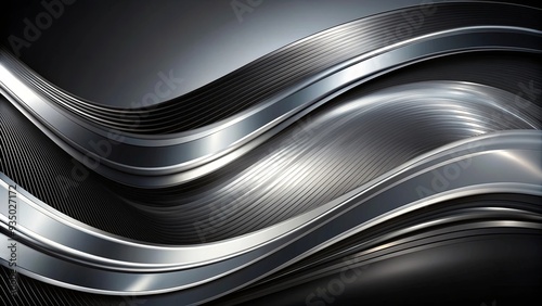 Abstract black and silver background with dynamic lines and shapes, abstract, black, silver, dynamic, modern