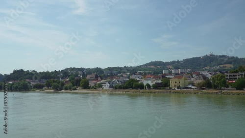 Wallpaper Mural view of the city from the banks of the Danube River in Linz, Austria Torontodigital.ca