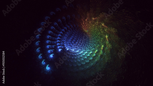 3D manual rendering abstract round light background. Its not AI Generatd illustration.