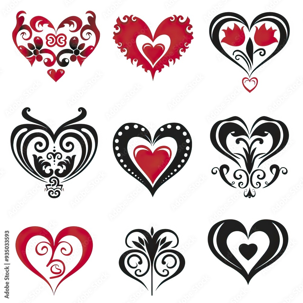 heart vector set clipart design heart vector set clipart design